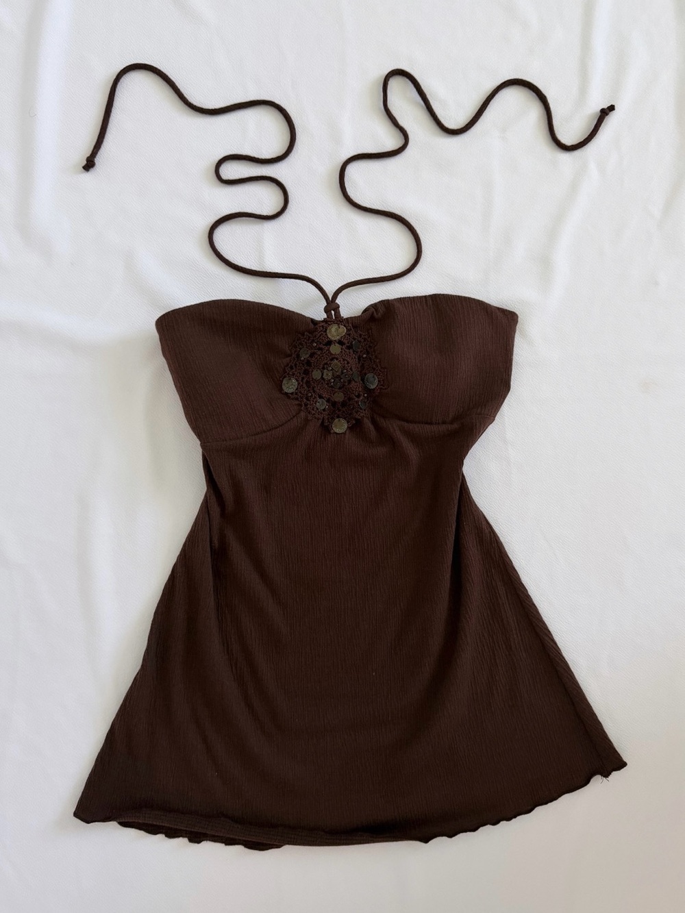 Vintage Self Esteem Brown Strapless top